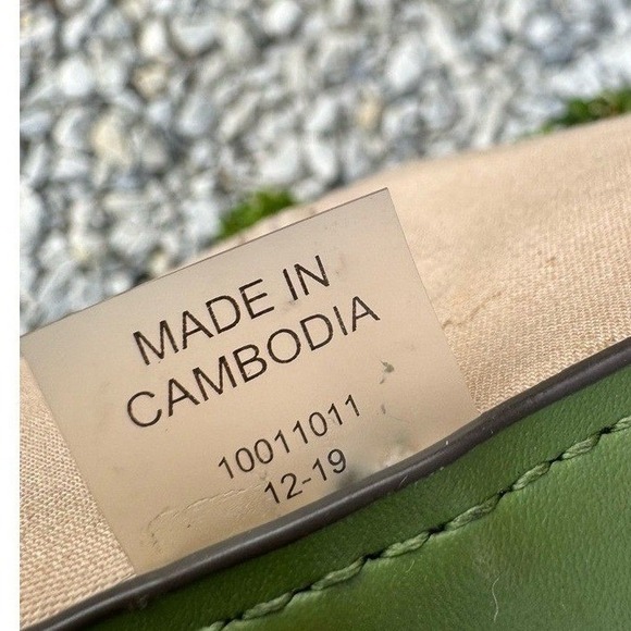 Tory Burch Ella Printed Canvas Tote Bag Floral Green Leather Straps - Picture 7 of 12